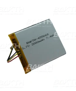 BAKTH-455668-1S-3M 3.7 V 2000 mAh 7.4 Wh is a Lithium ion polymer battery by BAK Technologies. Designed for different portable devices.