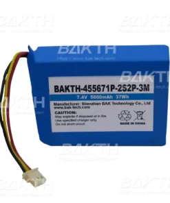 BAKTH-455671P-2S2P-3M 7.4 V 5000 mAh 37 Wh is a Lithium ion polymer battery pack by BAK Technologies. Designed for various consumer and medical applications