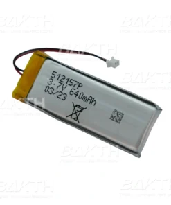 BAKTH-512157P 3.7 V 640 mAh 2.37 Wh is a Lithium ion polymer battery pack by BAK Technologies. Best for different portable devices (consumer and medical)