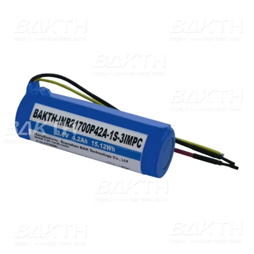 BAKTH-INR21700P42A-1S-3IMPC 3.6 V 4.2 Ah 15.12 Wh is a Lithium ion battery by BAK Technologies. Suitable for portable devices of consumer, medical, industrial application.