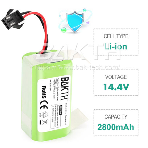 Baterías de repuesto de iones de litio de 14,4 V y 2600 mAh compatibles con aspiradoras robotizadas