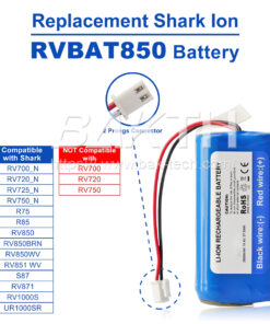 14.4V 2600mAh Lithium ion Replacement RVBAT850 Batteries Compatible for Shark Ion Vacuum Cleaners R75 R85