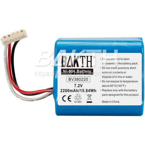 BAKTH-200AA-6S-5M 7,2V 2200mAh | Ni-Mh-Akku 7,2 V 2200 mAh Ersatzakku für Staubsauger | Haushaltsbatterie: Spannung: 7,2 V, Kapazität: 2200 mAh