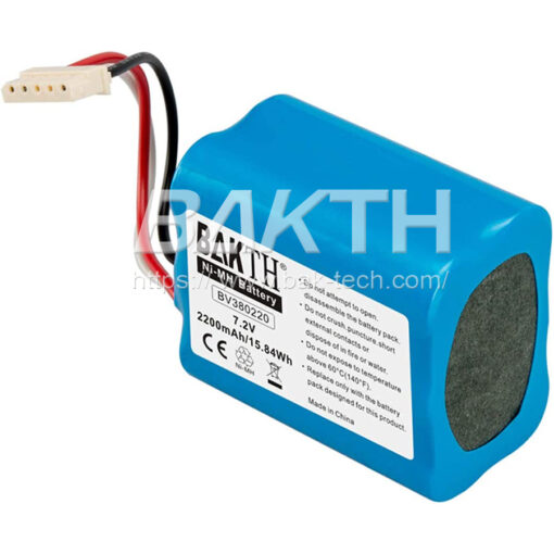 BAKTH-200AA-6S-5M 7,2V 2200mAh | Bateria Ni-Mh 7.2V 2200mAh Substituição de bateria para aspirador de pó | Bateria doméstica: Tensão: 7,2 V Capacidade: 2200mAh