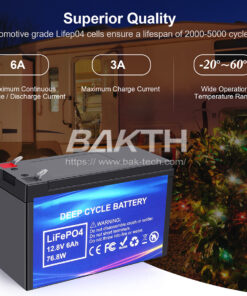 BAKTH 32700FE 4S C 12.8V 6Ah 76.8 Wh lifepo4 battery